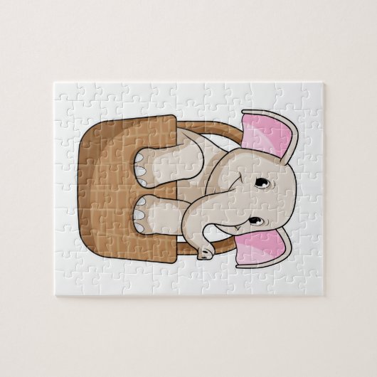 Elephant mit Korbweide Puzzle (Horizontal)