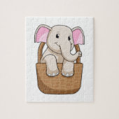 Elephant mit Korbweide Puzzle (Vertikal)