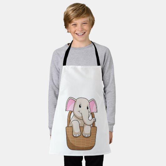 Elephant mit Korbweide Schürze (Getragen)