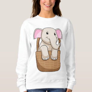 Elephant mit Korbweide Sweatshirt