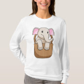 Elephant mit Korbweide T-Shirt (Vorderseite)
