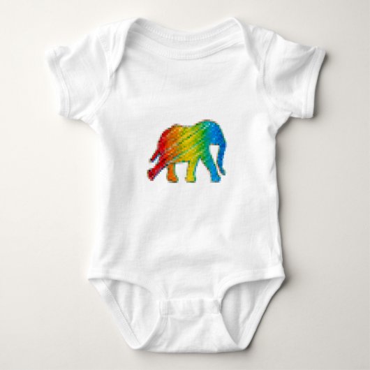 Elephant mit Pixeln Baby Strampler (Vorderseite)