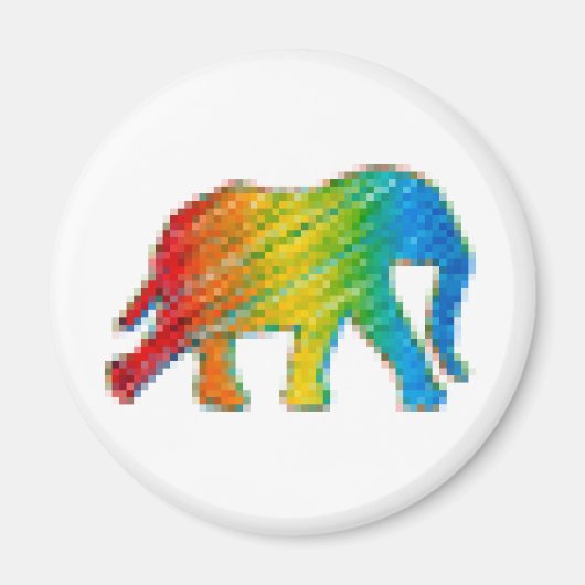 Elephant mit Pixeln Magnet (Vorne)
