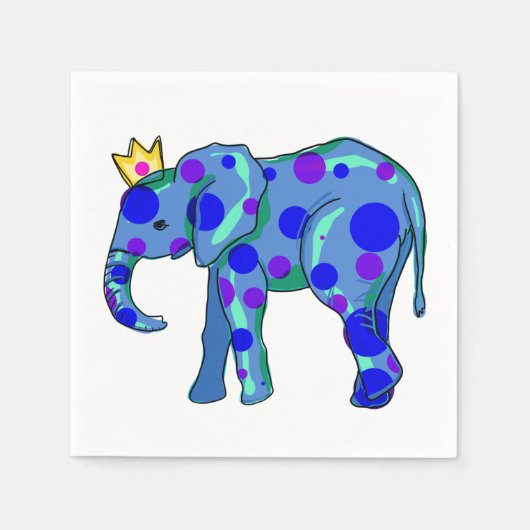 Elephant mit Polka Dots Napkins Serviette (Vorderseite)