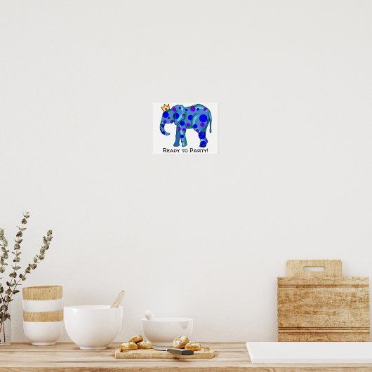 Elephant mit Polka Dots Party Poster (Küche)