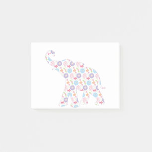 Elephant-mit-Watercolor-Blume-Muster einzigartig Post-it Klebezettel