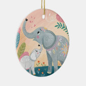 Elephant Mom and Baby Keramik Ornament (Rechts)