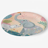 Elephant Mom and Baby Pappteller (Schrägansicht)