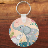 Elephant Mom and Baby Schlüsselanhänger (Rückseite)