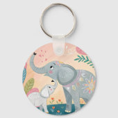 Elephant Mom and Baby Schlüsselanhänger (Rückseite)