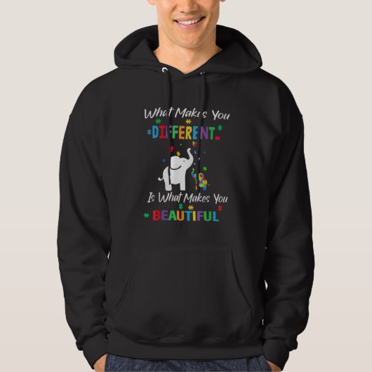 Elephant Mom and Different Child Autism Awareness Hoodie (Vorderseite)