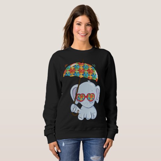 Elephant Mom Autism Child Awareness Choose Kindnes Sweatshirt (Vorne ganz)