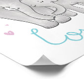 Elephant Mom & Baby "Must Be Love" Decor Poster (Ecke)