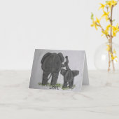Elephant Mommy & Baby - Truest Liebe Karte (Gelbe Blume)