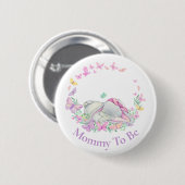 Elephant Mommy soll Butterfly Pink Button sein (Vorne & Hinten)