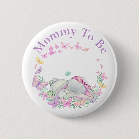 Elephant Mommy soll Schmetterlingstaste sein Button (Vorderseite)
