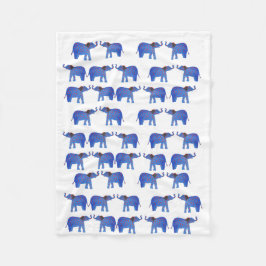 Elephant Mood Fleece Blanket, Blauer Elefant