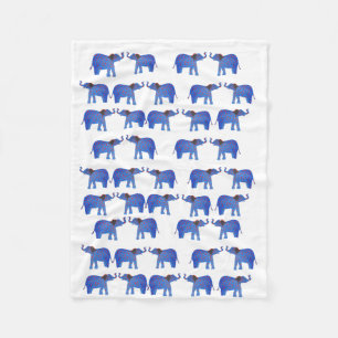 Elephant Mood Fleece Blanket, Blauer Elefant
