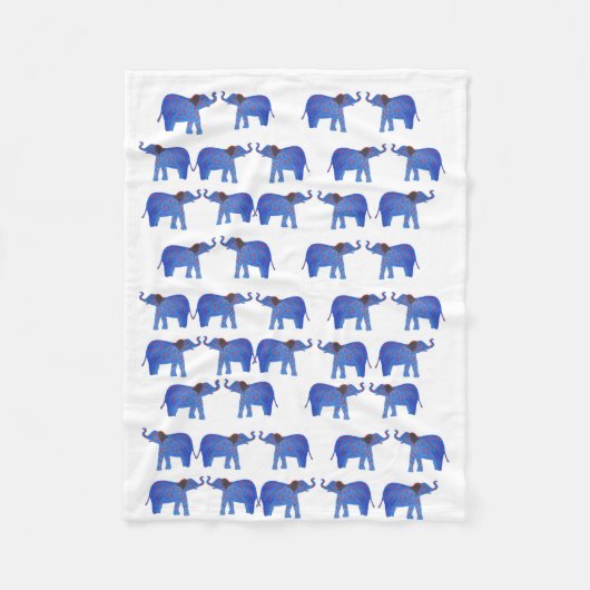 Elephant Mood Fleece Blanket, Blauer Elefant (Vorderseite)