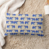 Elephant Mood Lumbar Cushion, Blauer Elefant Lendenkissen (Decke)
