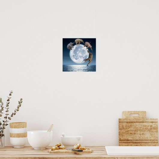 Elephant Moon Fantasy Poster (Küche)