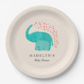 Elephant Mother and Calf Baby Dusche Pappteller (Vorderseite)