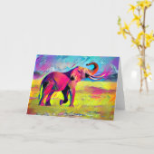 Elephant Mother Watercolor Karte (Gelbe Blume)