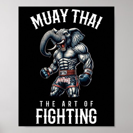 Elephant Muay Thai - Kickboxen und Elephant Thai Poster (Vorne)