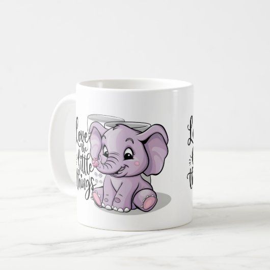 elephant mugs purple cute kaffeetasse (Vorderseite Links)