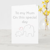 Elephant Mum Greetings Card Karte (Gelbe Blume)