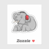 Elephant Music Headphone Aufkleber (Blatt)