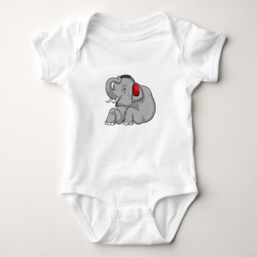 Elephant Music Headphone Baby Strampler (Vorderseite)