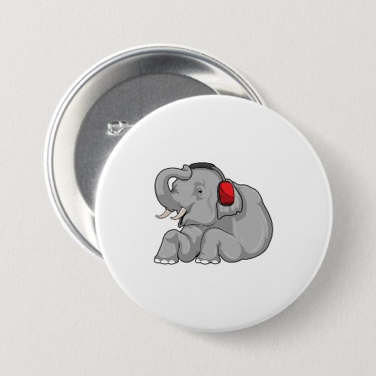 Elephant Music Headphone Button (Vorne & Hinten)
