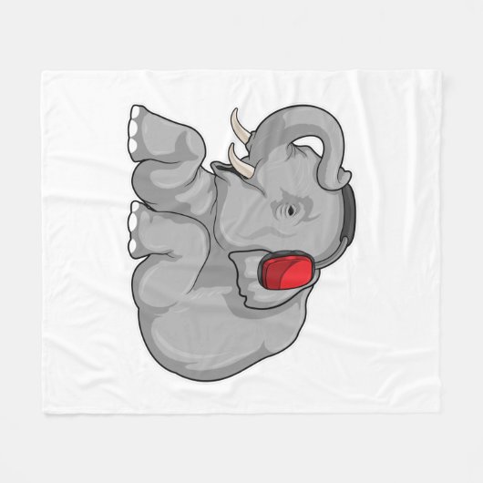 Elephant Music Headphone Fleecedecke (Vorderseite (Horizontal))