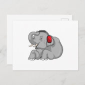 Elephant Music Headphone Postkarte (Vorne/Hinten)