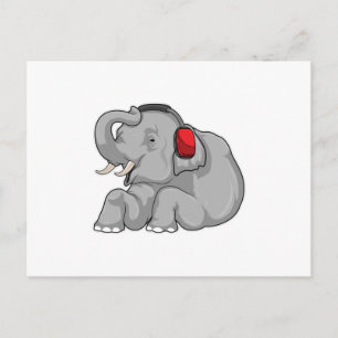 Elephant Music Headphone Postkarte
