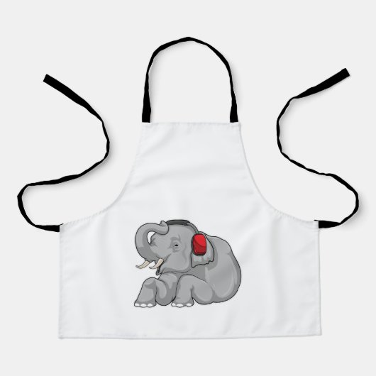 Elephant Music Headphone Schürze (Vorderseite)