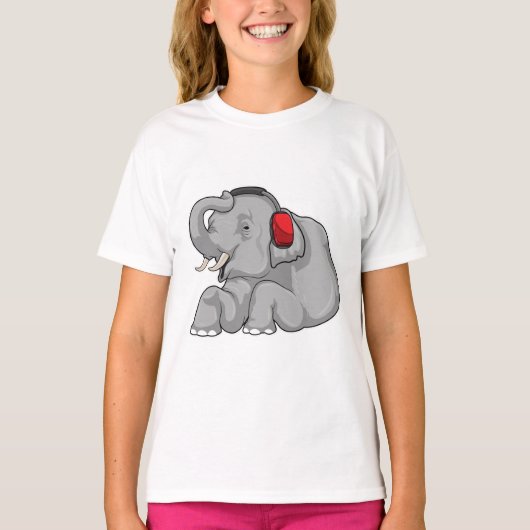 Elephant Music Headphone T-Shirt (Vorderseite)