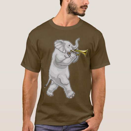 Elephant Musician Trumpet Music T-Shirt (Vorderseite)