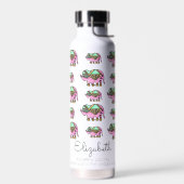 Elephant Muster Aquarellfarben Pastellfarben Trinkflasche (Links)