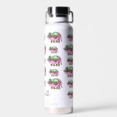Elephant Muster Aquarellfarben Pastellfarben Trinkflasche (Rückseite)
