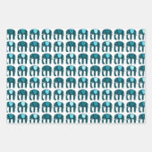 Elephant Muster Niedlich Bright Simple Blue Aqua G Geschenkpapier Set (Vorderseite)