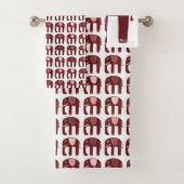 Elephant Muster Rosa Badhandtuch Set (Insitu)