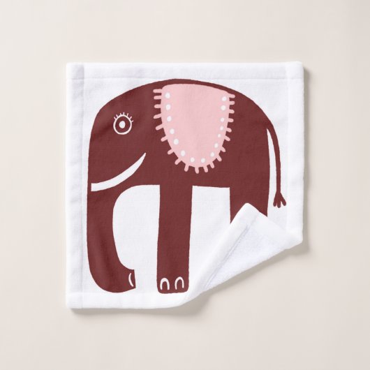 Elephant Muster Rosa Badhandtuch Set (Waschlappen)