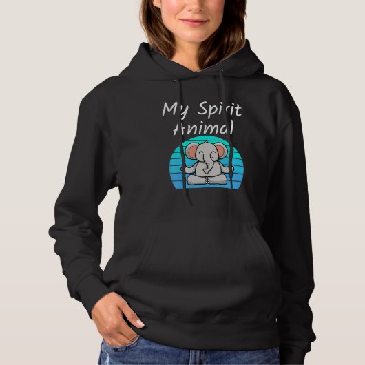 Elephant My Spirit Animal Relaxing Mediation Yoga  Hoodie (Vorderseite)