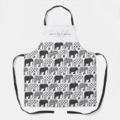 Elephant Name Schwarz-Weiß-Muster Schürze (Vorderseite)