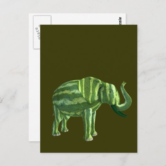 Elephant National Watermelon Day Postkarte (Vorne/Hinten)