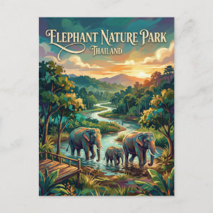 Elephant Nature Park Thailand Postkarte