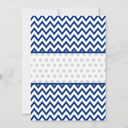 Elephant Navy Blue Gray Baby Shower Einladung (Rückseite)