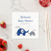 Elephant Navy Blue Gray Baby Shower Serviette (Beispiel)